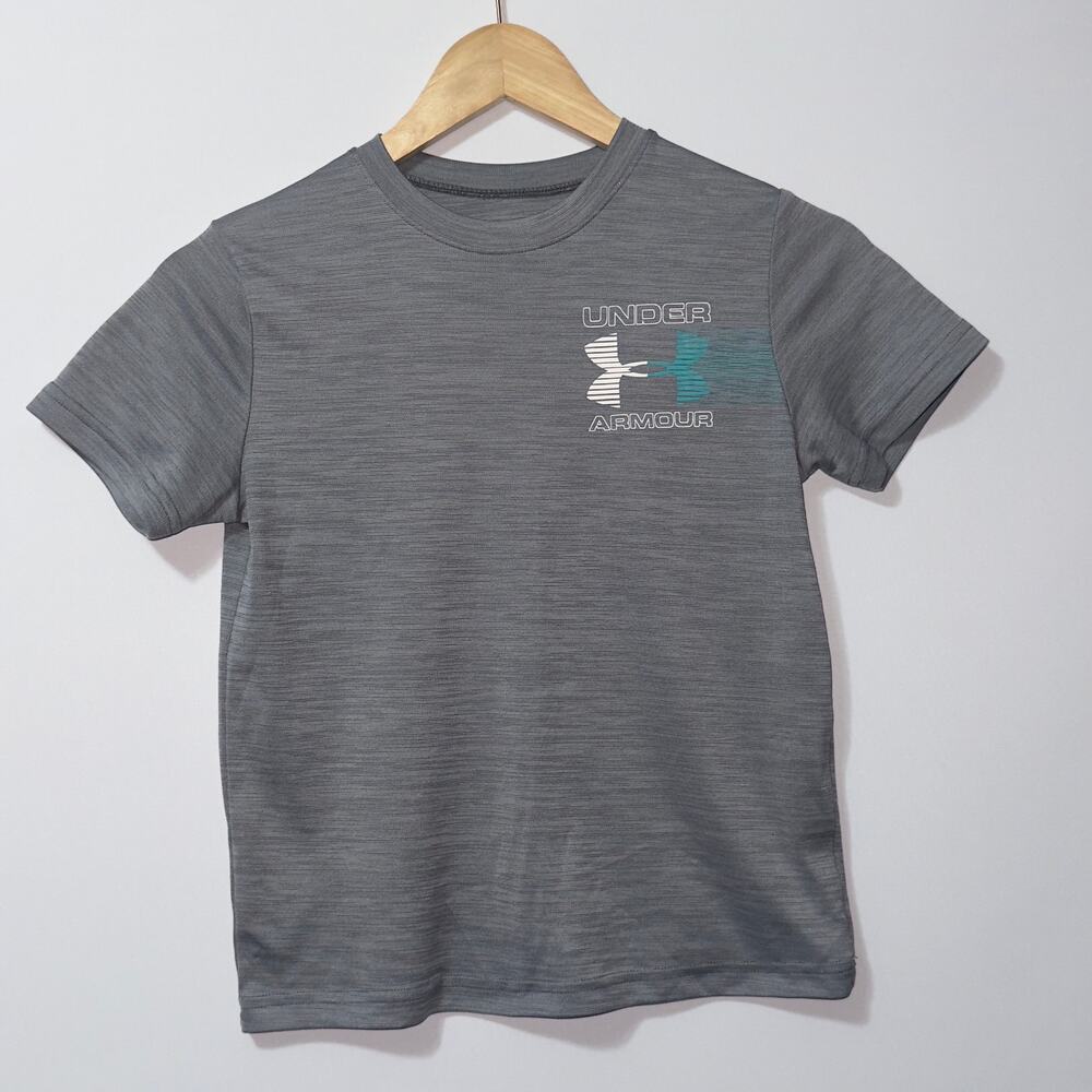 Under armour heat gear short sleeve gray shirt size youth small